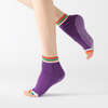 Women Half Toe Ballet Yoga Socks Non-Slip Peep Toe Anti-Slip Pilates Ankle Grip Durable Open Half Five Fingers Sport Socks