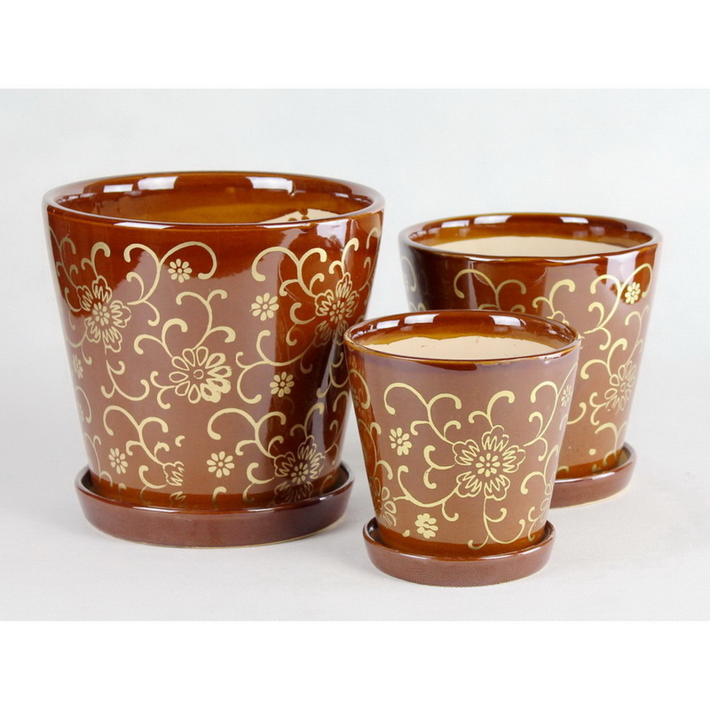 Wholesale matt balcony decorative flower pots gardening ceramic planter molds