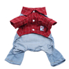 Dogs Cats Jumpsuit Rompers Plaid Design Pet Puppy Coat T-Shirt Spring/Summer Clothing Apparel