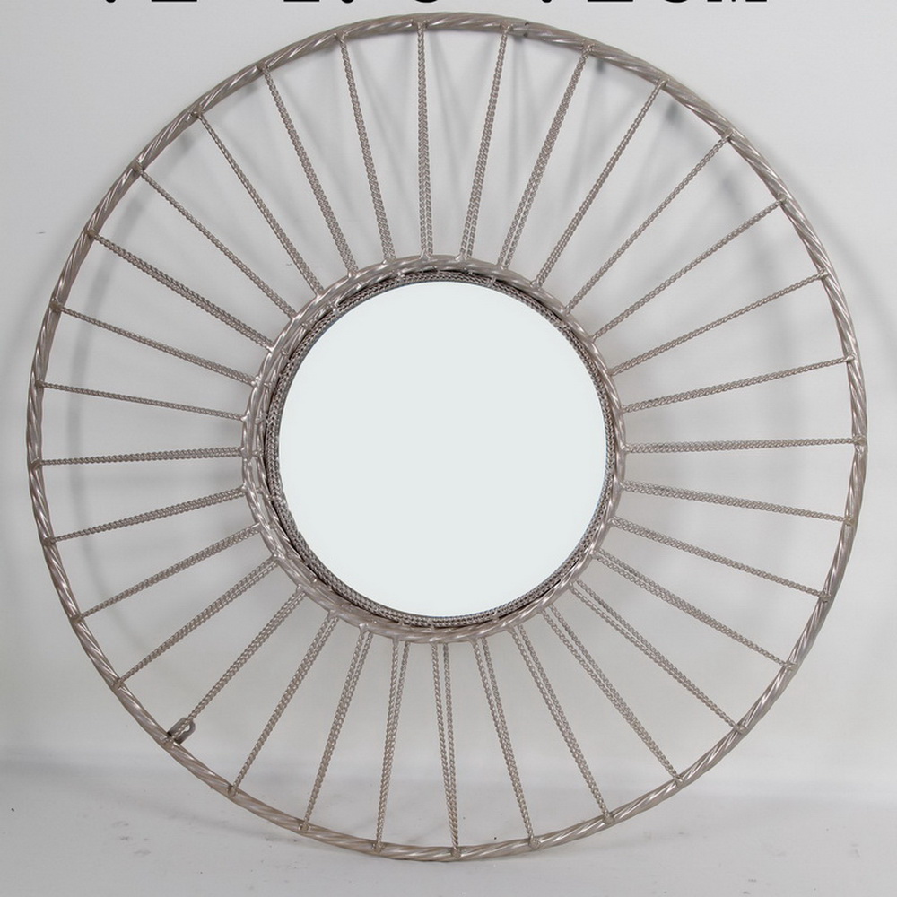 Creative Decorative Long Tassel Pendant Metal Round Mirror Golden Wall Hanging Ornaments Home Decor Mirrors