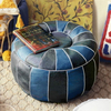  Living Room Furniture Simple Design Modern Velvet Ottoman Footstool Colorful Round Shaped Metal Base Pouf