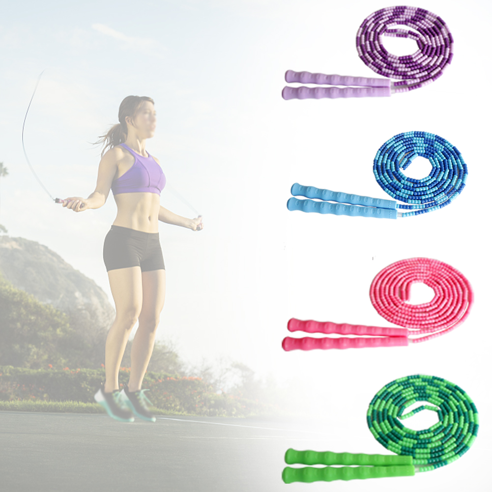Skipping Rope Yoga Soft Beaded Workout Jumping Non-slip Handle Sports Gym Exercise Fat Burning Fitness Training Segmented