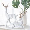 Geometric Couple Deer Statue Elk Sculpture Figurine Home Living Room Decor