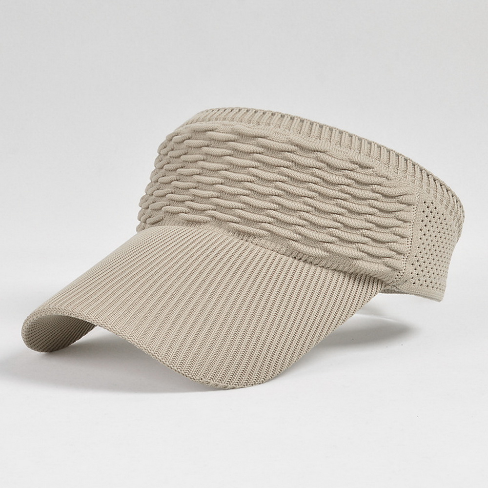 Fashion Folds Design Women Empty Top Hat Summer Solid Color Large Brim Sunscreen Hat Outdoor Elastic Fabric Sports Sun Cap
