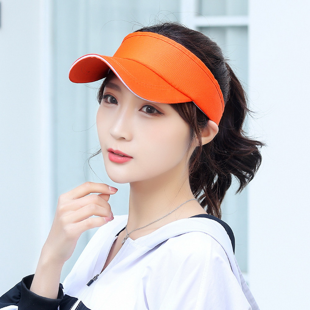 Summer Breathable Sun Hats for Women Adjustable Visor UV Protection Empty Top Sports Golf Running Sunscreen Cap Beach Hat