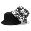 2023 New Unisex Fashion Summer Reversible Black White Coconut Tree Printed Fisherman Caps Bucket Hats Gorro Pescador Men Women