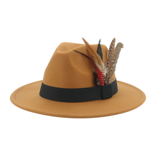 Free Sample 100% Australia Wool Felt Fedora Hat 2022 New Style Wide Brim Wool Felt Hat Custom Logo