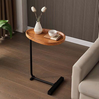 Nordic Simple Modern Side Table Sofa Corner Table Bedside Reading Oval Coffee Table Tea Solid Wood Counter Top Living Room