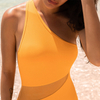 New Ladies Low Waist Deep V Seamless Thong Bikini Color Stitching Swimsuit