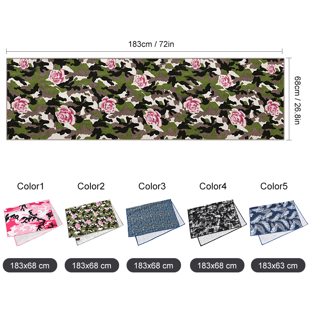 Yoga Mat Print Quick Dry Non-Slip Foldable Yoga Towel Fitness Blanket Home Gym Fitness Equipment With Mesh Bag Training Mat