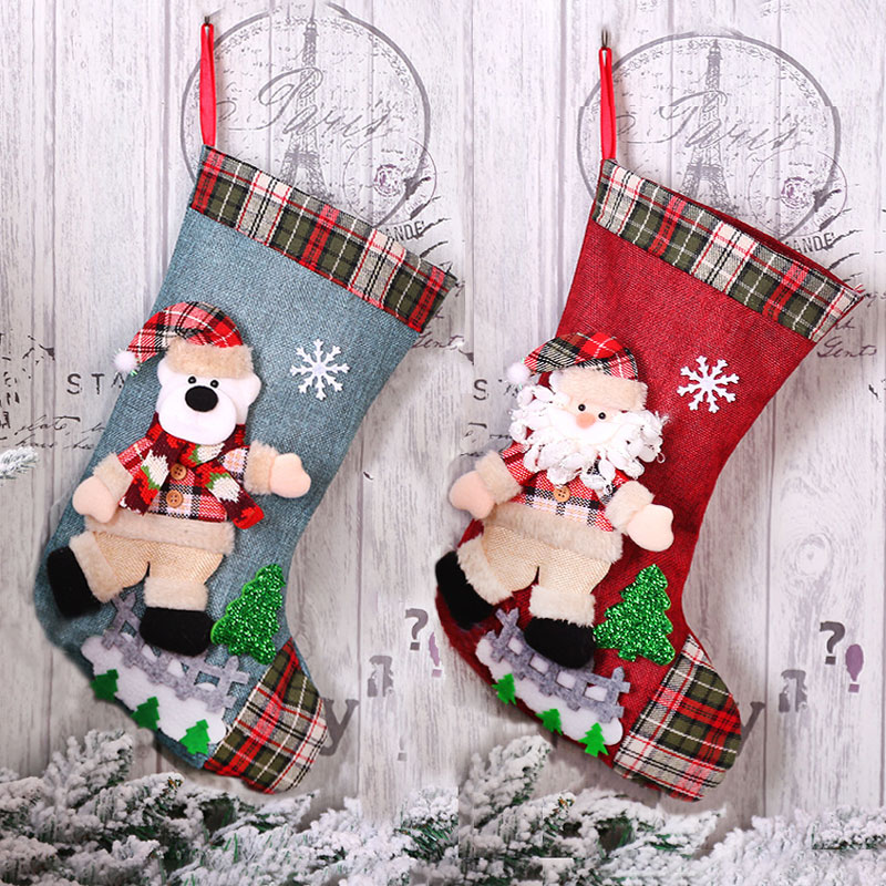 Christmas Stocking Candy Bag For Xmas Tree Ornament Christmas Decorations