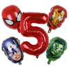 5pcs MARVEL Super Hero Balloon Spiderman Aluminum Foil Balloons Kids Birthday Party Decoration