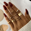 Punk Cross Twisted Crystal Finger Ring Bohemian Fashion Jewelry Gift