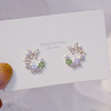 S925 Silver Needle Exquisite Flower Butterfly Women Earrings Bling Shining AAA Zircon CZ Stud Earring Wedding Jewelry Pendant
