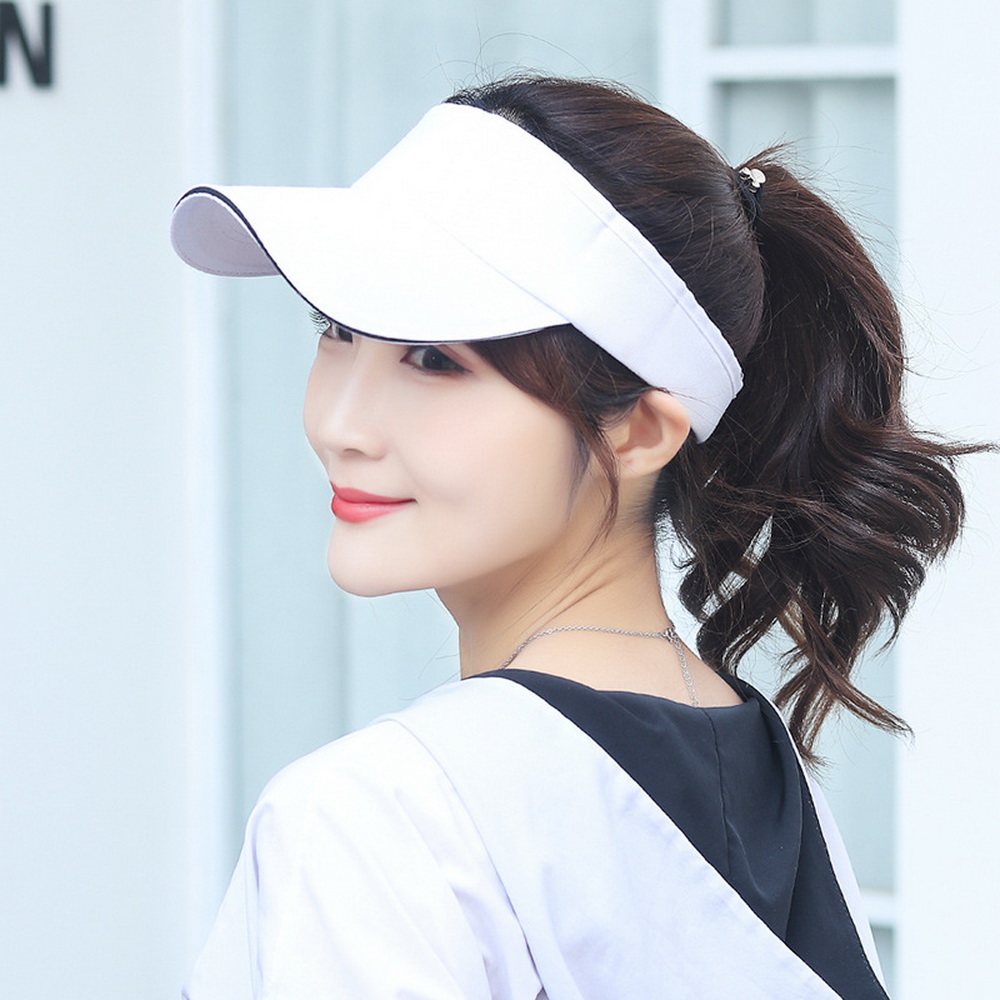 Summer Breathable Sun Hats for Women Adjustable Visor UV Protection Empty Top Sports Golf Running Sunscreen Cap Beach Hat