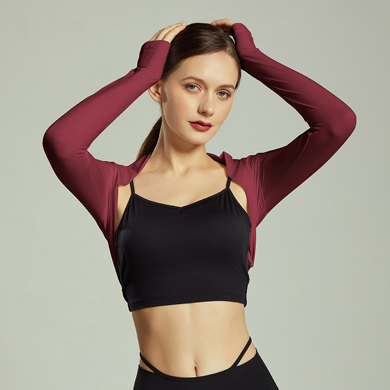 Dancing Ballet Shawl Women Long Sleeve Yoga Shirts Fitness Crop Top Running Tight Sports Coat Quick Dry Workout Clothes