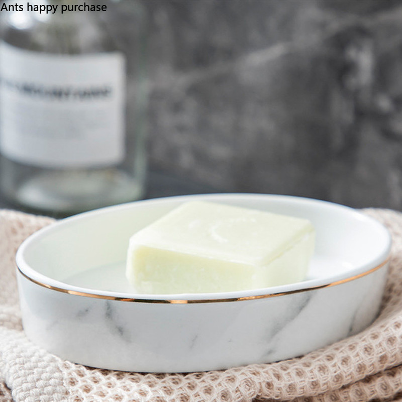 Gray Marbling Bathroom Set Ceramics Lotion Bottle Mouth Cup Soap Dish Plastic Rectangular White Tray Bathroom Five Piece Set