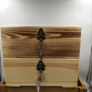 Large Pine Wood Box Rectangular Locking Storage Box Box Gift Box Post Christmas Trees Wooden