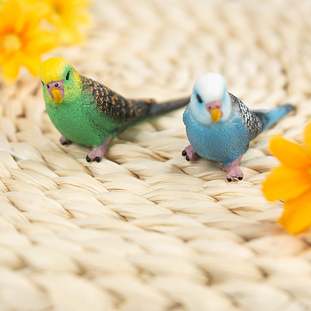 Creative Simulation Parrot Parakeet Miniature Landscape Ornament Animal Model Lawn Figurine Artificial Bird Photography Props