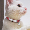 Personalized Cat Collar Adjustable Leather Pet Cats Collars Necklace Custom Puppy Kitten Name Collars Anti-lost Cat Accessories