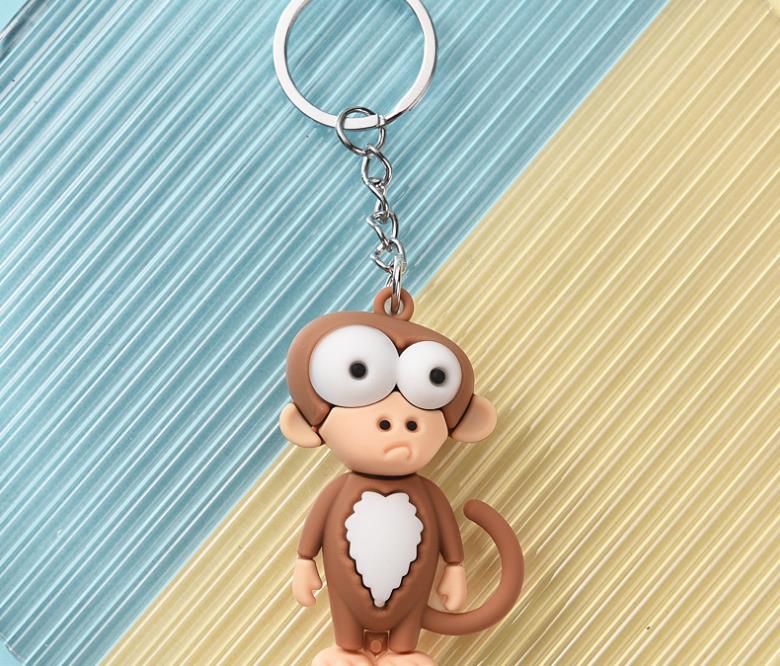 New Cartoon Giraffe Lion Animal Keychain Bag Car Pendant