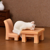 Cute Cat Stool Ornament For Kids Children Baby Garden Kitten Ornament Gift Room Decoration Toy Miniature Figurines Home Decor