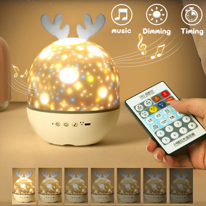 Starry Sky Projector Night Light with Bluetooth Speaker Kids Bedroom Night Table Lamp USB Rechargeable Desk Lamp Birthday Gifts