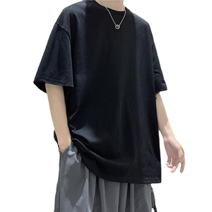100% Cotton Five Half Sleeve Men&#39;s Women Summer T-shirt Loose Short-sleeved Casual Basic Shirt O Neck Solid Color Oversize