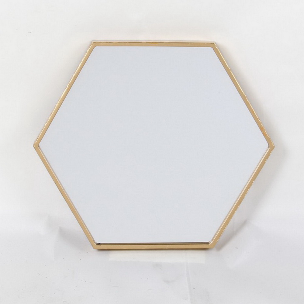 Decorative Wall Mirror with Round Aluminum Alloy Frame Gold