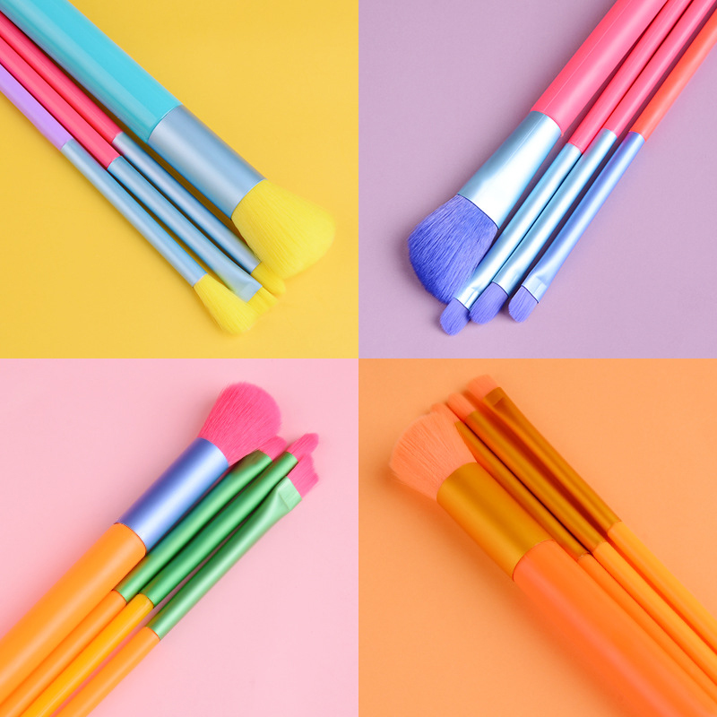 Eyeshadow Make Up Brush Set Synthetic Hair Colourful Makeup Brushes