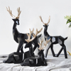 Geometric Couple Deer Statue Elk Sculpture Figurine Home Living Room Decor