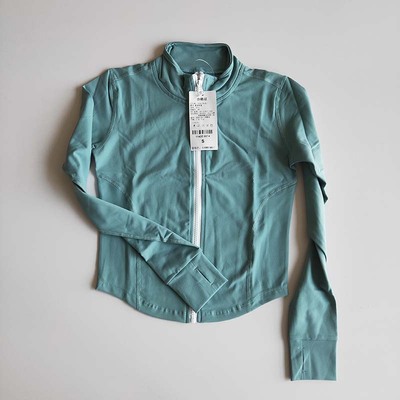 Women Sports Running Long-sleeved Standing-collar Zipper Gymnasium Fast-drying Blouse Women&#39;s Breathing Yoga Short-style Coat
