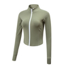 Sport Jacket Women Long Sleeve Zip Fitness Yoga Shirt Top Workout Gym Activewear Sport Running Coats Training Clothing Out Wear