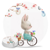 Easter Egg Tree Rabbit Bicycle Round Ceramic Coaster Coffee Tea Cup Mats Non-slip Placemat Tableware Pads Decorations