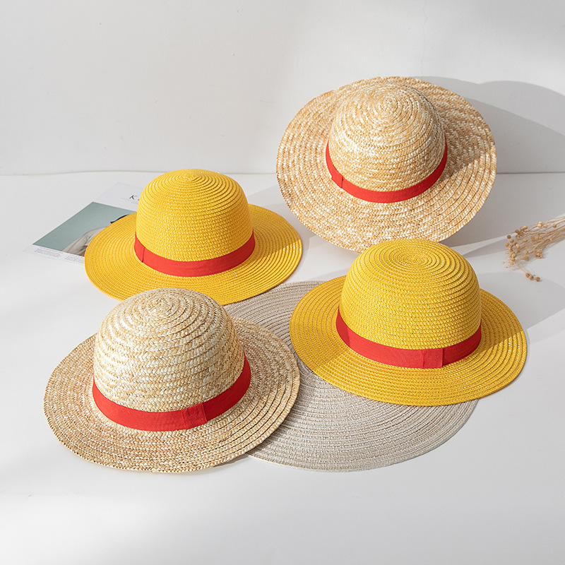  Luffy Straw Hat Anime Cartoon Cosplay Caps Accessories Summer Sun Hat Sunshade Parent-Child Hat Luffy Hat for Women Men