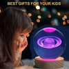 60MM80MM 3D Crystal Moon Ball Night Light Glass Sphere Snow Globe Engraved Solar System Galaxy Moon Home Decor Astronomy Gift
