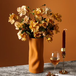 Nordic Morandi Vase Dried Flower Ornaments Creative Electroplated Silver Ceramic Vase Model Vases Living Room Decoration Gift
