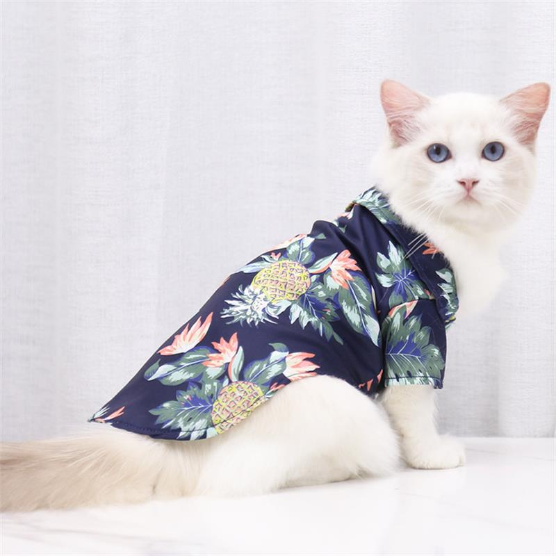 1 PCS Hawaiian Beach Style Dog T-Shirts Thin Breathable Summer Dog Clothes for Small Dogs Puppy Pet Cat Vest