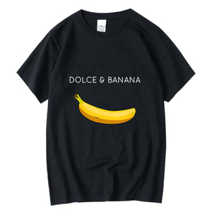 Men&#39;s T-shirt High Quality 100% Cotton Funny Banana Printing Casual Loose O-neck Men Short Sleeve T-shirt Male Tees Tops