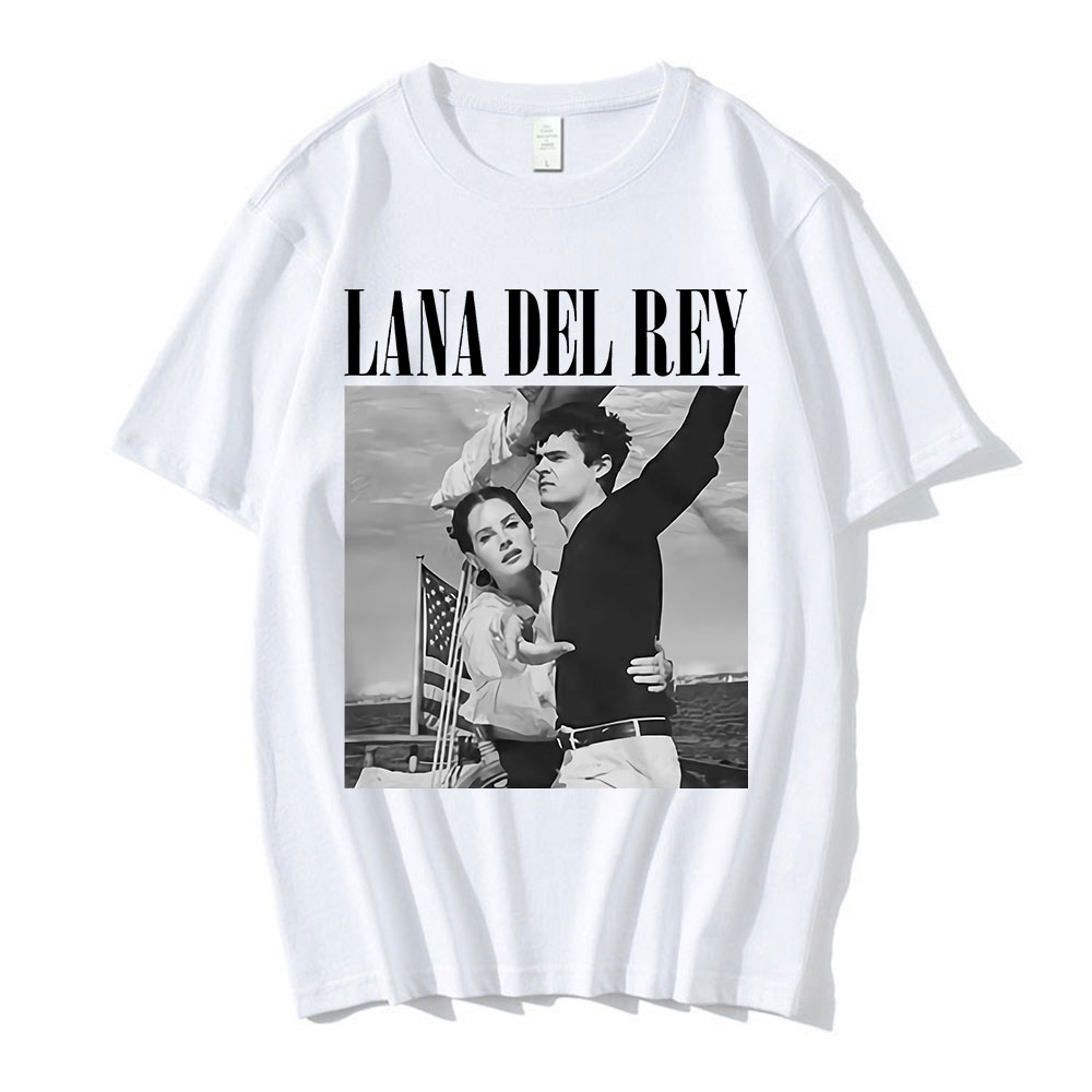Men T-Shirts Vintage Singer Lana Del Rey Ldr Sailing Graphics Short-Sleeve Women T-Shirt Oversized Streetwear Unisex Harajuku