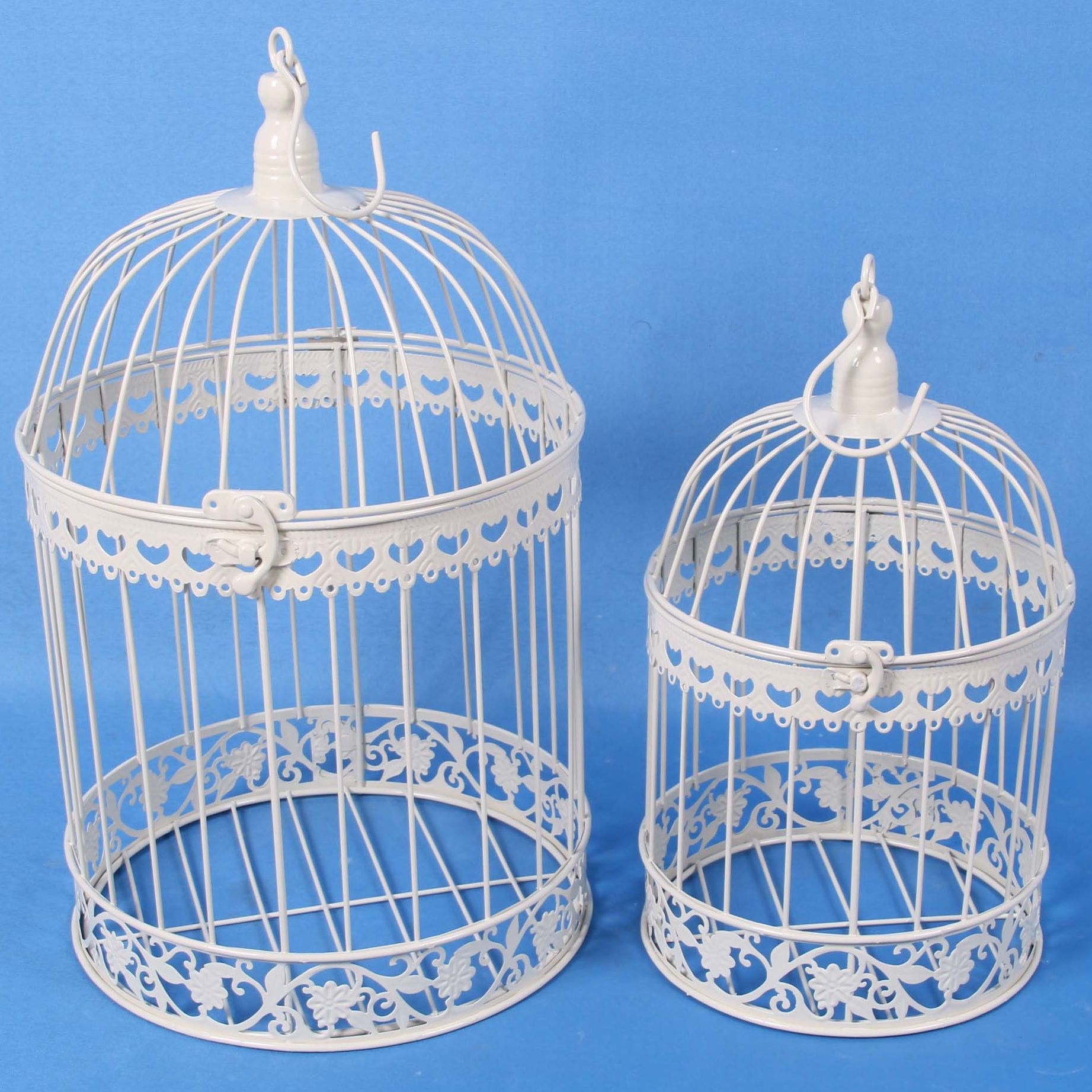 indoor antique white metal bird cage