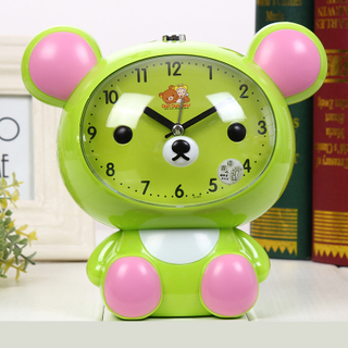 Cute Colourful CE ABS Blue 12cm Slient Twin Bell Alarm Clock for Bedroom Kids