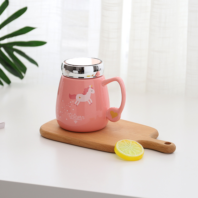 Wholesale Customized Logo Creative Cat Cartoon Ceramic Mug The Milk Cup with Cover