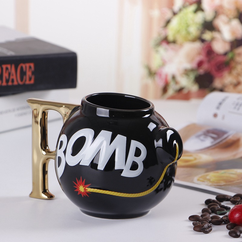 Custom Promotional Ceramic Bomb Shaped Decal Tea Mug Cup Gifts Mug Coffee Mug 