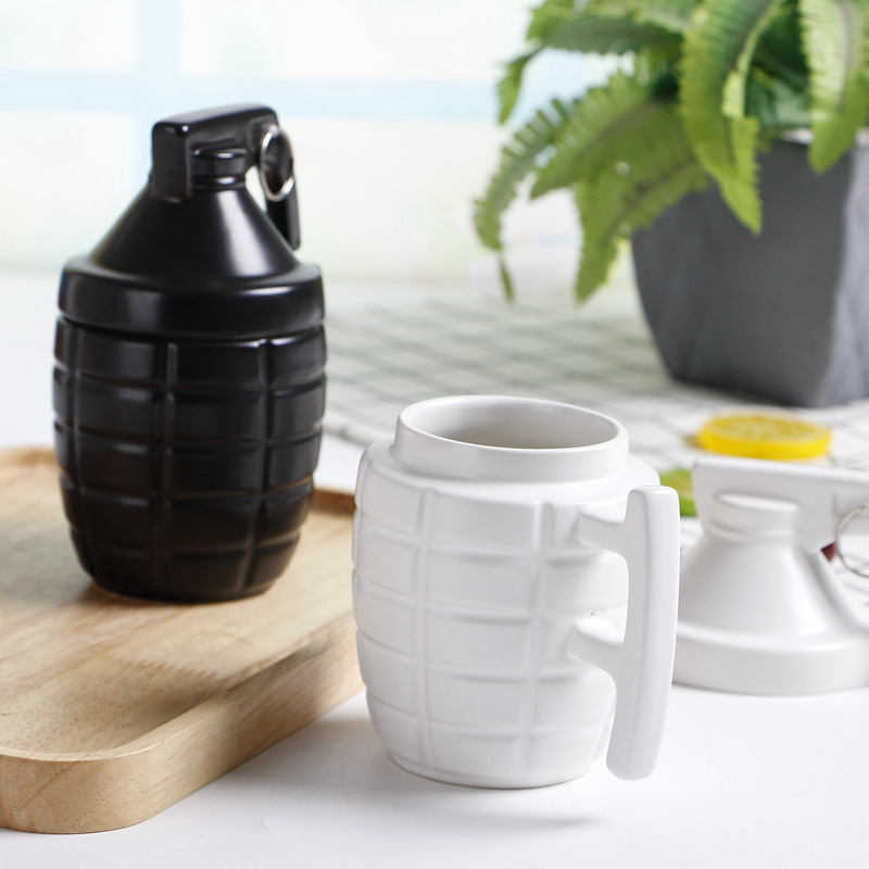 Bomb Design 3D Grenades Shape Green Ceramic Mug for Small Gift 