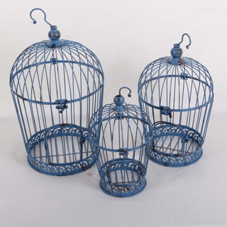 Antique French Small Garden Decor Metal Bird Cage