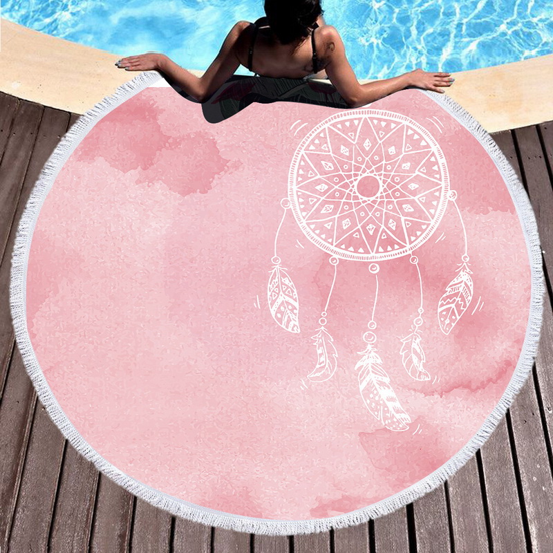 100% Polyester Custom Digital Printing Round Beach Towel