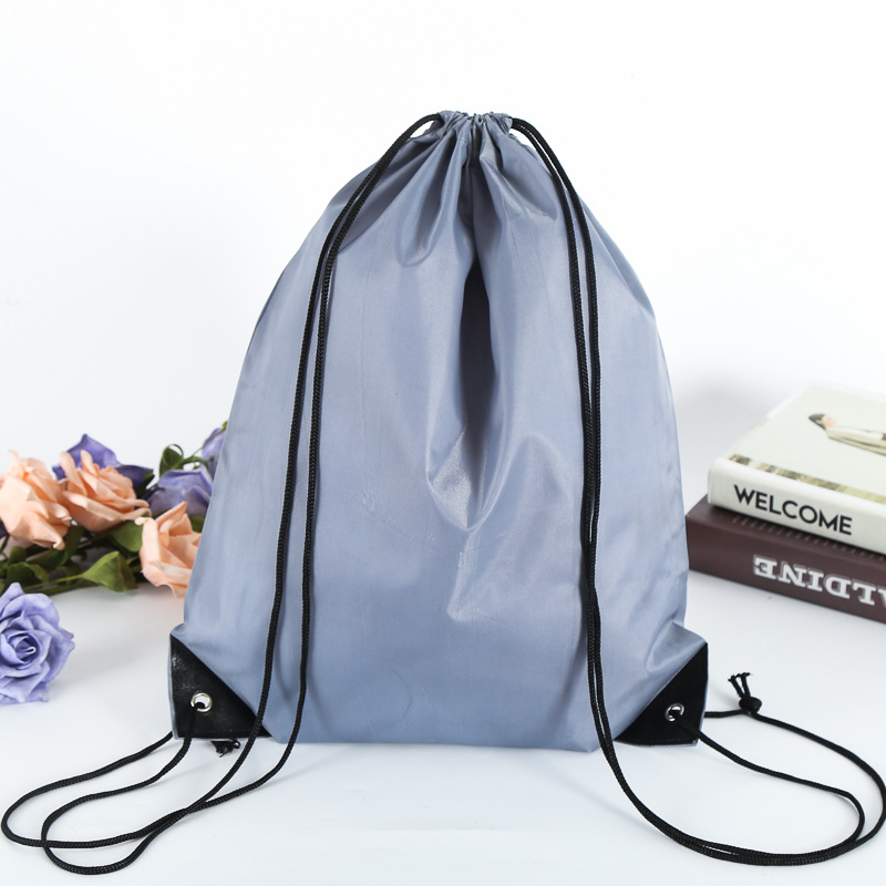 Customized Standard Recycled 210D Polyester Silk screen printing drawstring bags 