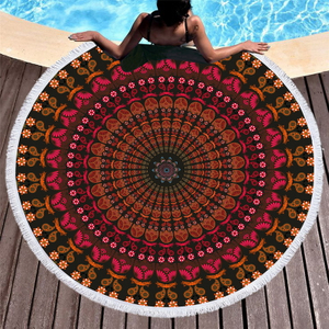 Microfiber Custom Round Beach Towel Printing