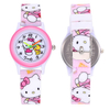 Hello Kitty Kids Watches Girls Children Pink Dress Wrist Watch Cute Child Cartoon Silicone Baby Clock